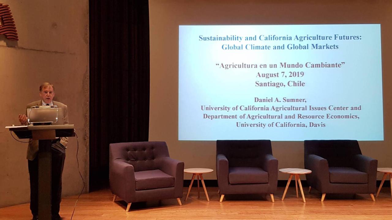 Daniel Sumner, Director of the University of California Agricultural Issues Center Daniel Sumner