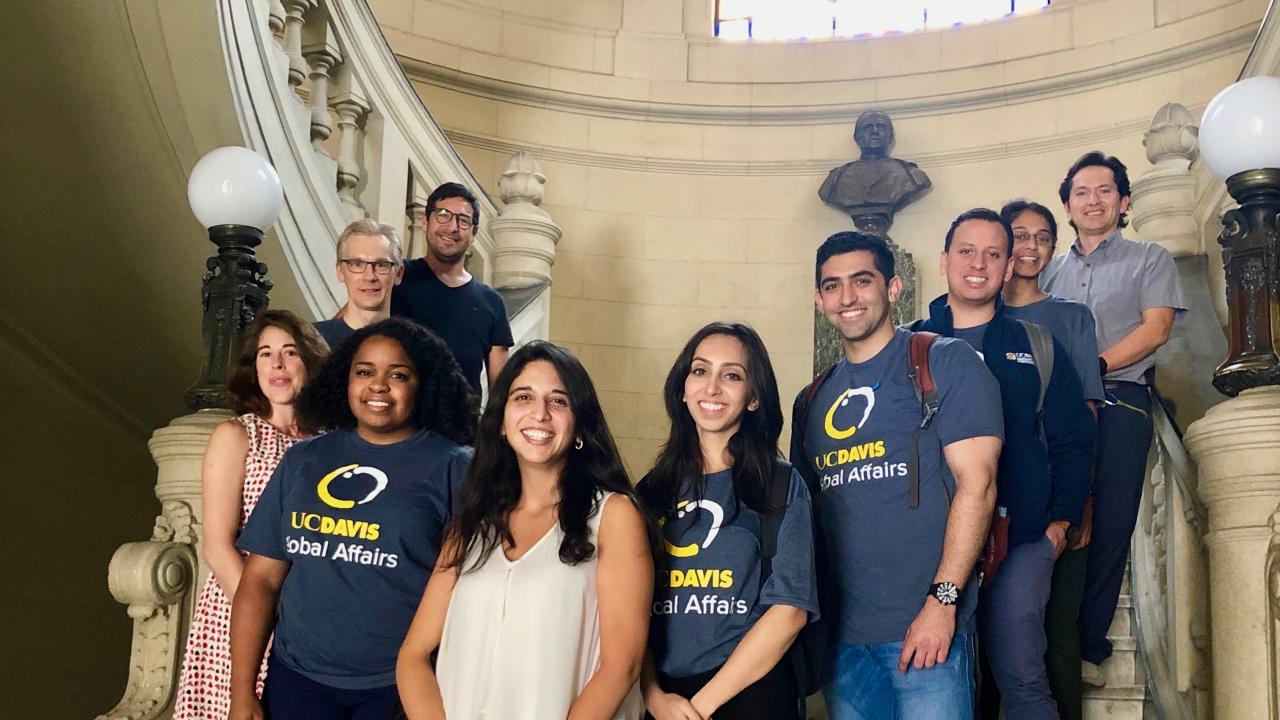 The UC Davis Graduate School of Management project team meeting with UC Davis alumni and officials at Pontificia Universidad Católica de Chile in Santiago. GSM PUC Alumni